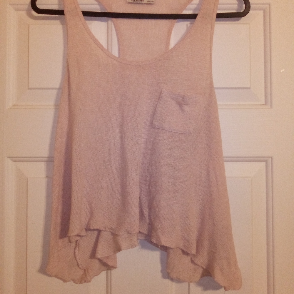 Hollister Knit Pink Slightly Sheer Tennis Preppy Top Size 11/13